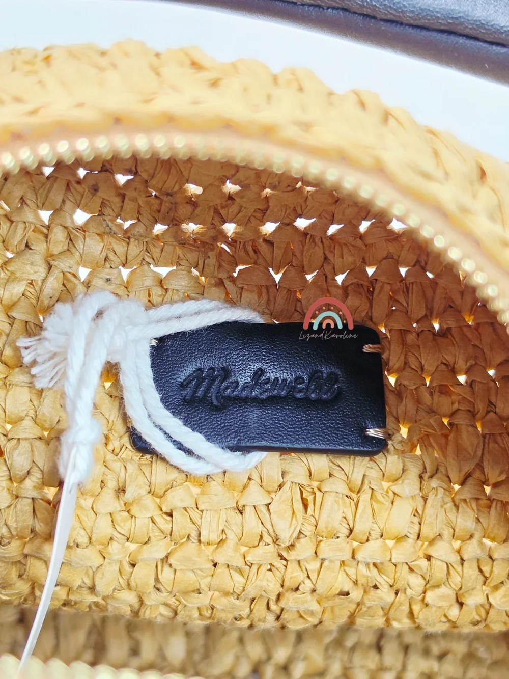 Madewell The Camren Gathered Shoulder Bag in Natural Straw and Leather Trim - Picture 13 of 16